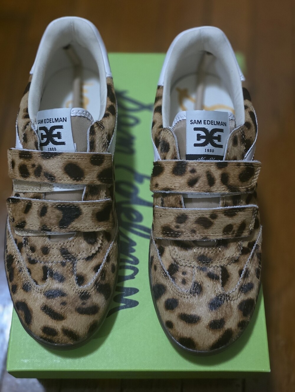 Sam Edelman Leopard-Print Velcro Sneakers - Brown/Black
